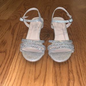 David bridal silver heels